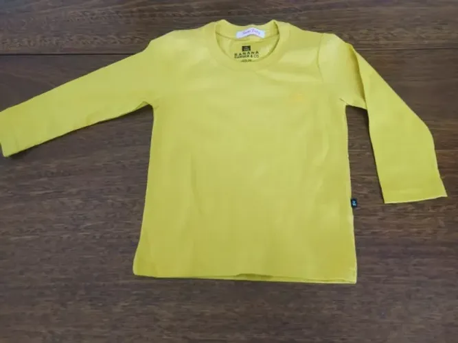 Camiseta Para Bebê Manga Longa Da Banana Danger - Tamanho 2 Anos