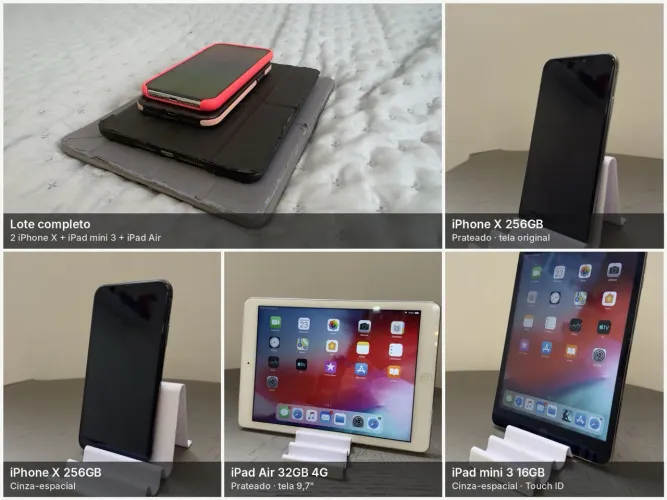 Lote Apple: 2 iPhone X 256GB + iPad mini 3 + iPad Air 4G