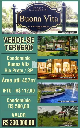 Terreno de Condomínio, Buona Vita, Rio Preto