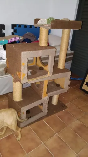 arranhador de gato 120 de altura por 70 de largura e 32 de comprimento usado