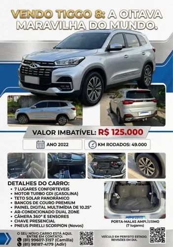 Chery Tiggo 8 TXS 1.6 Turbo Tgdi AUT 2022