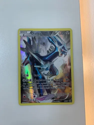 CARTA POKÉMON DIALGA XY77 Full Art PROMO - ORIGINAL E USADA (Rara Holo)