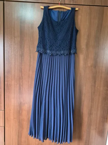 Vestido longo azul pra festa, casamento, formatura