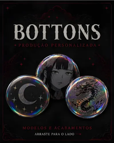 Bottons Personalizados 45mm | Sua Arte, Logo ou Personagem