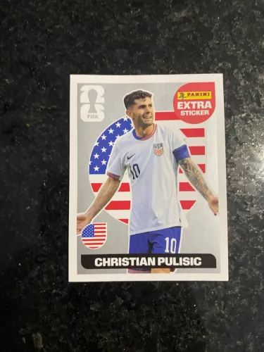 Christian Pulisic Silver Extra Sticker Panini Copa 2026 RARA