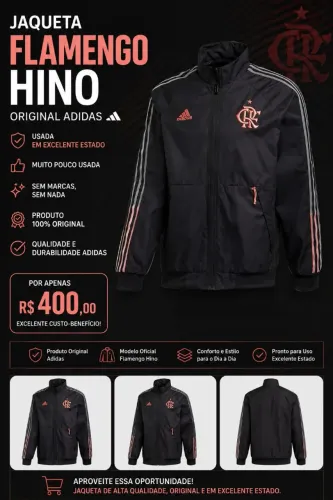 Jaqueta masculina ORIGINAL ADIDAS FLAMENGO 