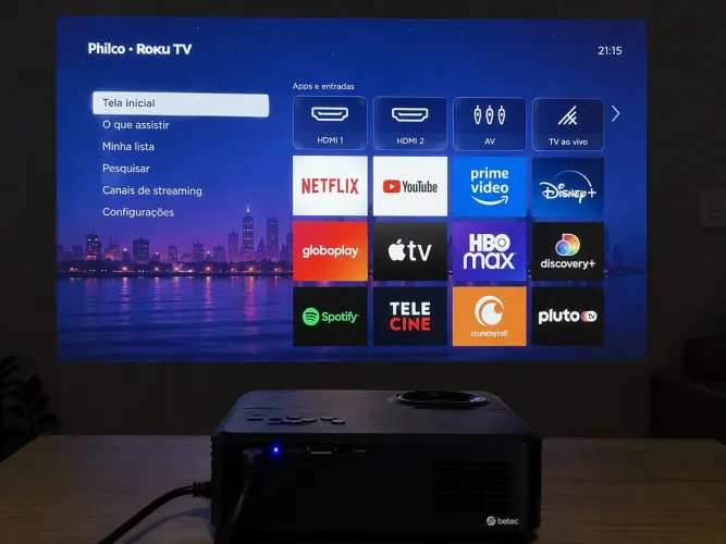 Cinema em Casa! Projetor HD Betec BT850 Tela Gigante