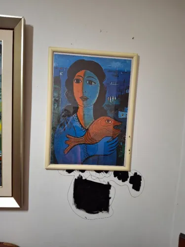 Quadro Mulher com Peixe