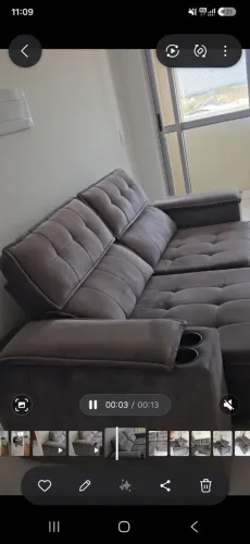 Sofá reclinável e retrátil