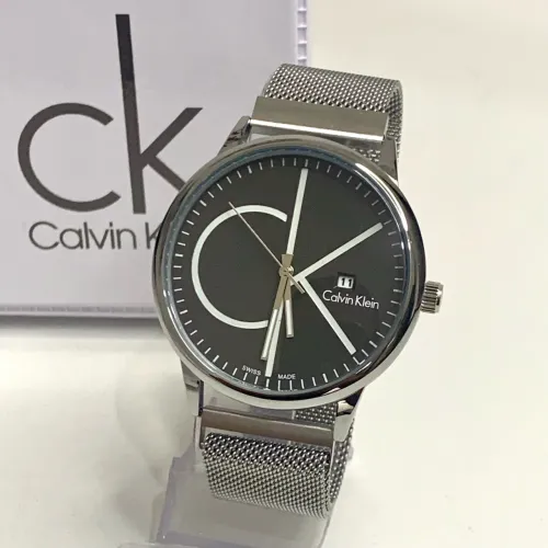 Relógio Calvin Klein CK prateado minimalista novo