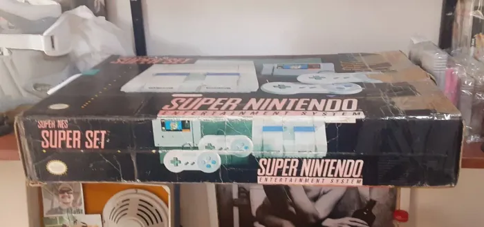 Caixa Super Nintendo original de brinde berço de isopor