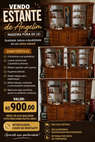 ESTANTE DE ANGELIM - MADEIRA PURA DE LEI 