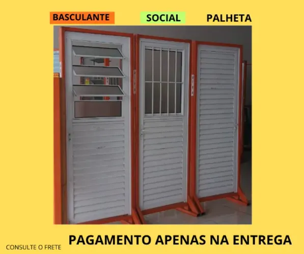 Porta Basculante L25 aluminio branco esquerdo-direito  frete ac