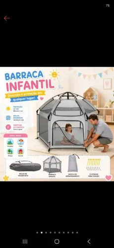 Cercado Tenda Portátil P/ Crianças Cinza Safety 1 st Para Cinza