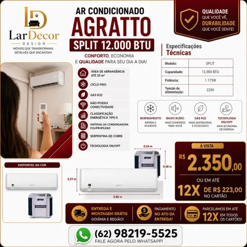 Ar Condicionado 12Mil BTUs Agratto