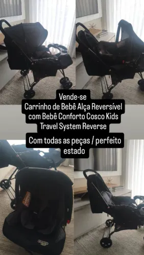 Carrinho Bebê + Bebê conforto, Cosco kids Reverse