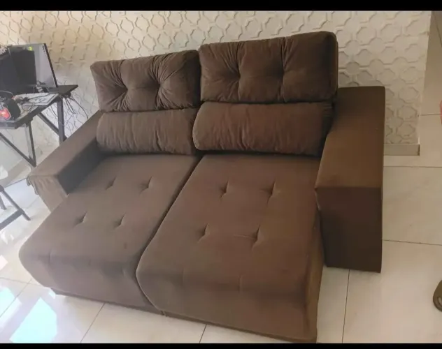 SOFA RETRATIL RECLINÁVEL 2MT FRETE GRÁTIS
