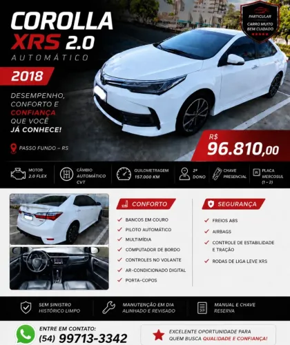 Toyota Corolla XRS 2.0 Flex 16V Aut. 2018
