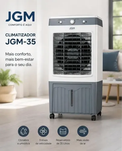 Climatizador JGM 35l - 1 ano de Garantia - Único com motor em cobre - Até 12x cartão