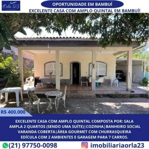 BAMBUÍ, ORLA 23 IMOBOLIÁRIA VENDE! EXCELENTE CASA COM ÓTIMA LOCALIZAÇÃO!