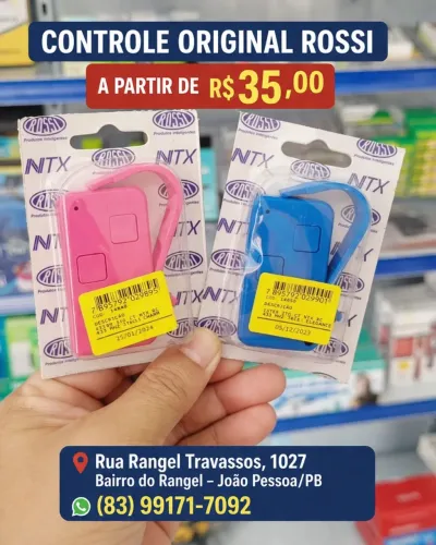 CONTROLE ORIGINAL ROSSI 433Mhz NTX PARA MOTOR DE PORTAO DE GARAGEM 