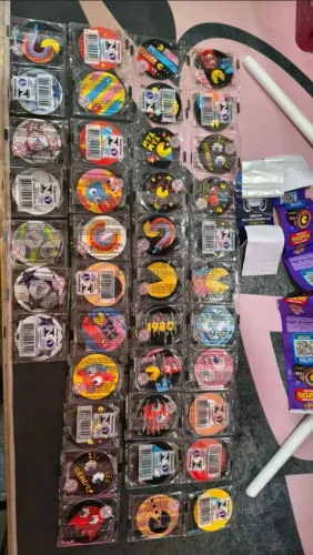 Tazos elmachips Chips PAC Man e Champions lays