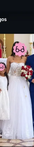 Vestido noiva casamento detalhes com renda ( acompanha veu)