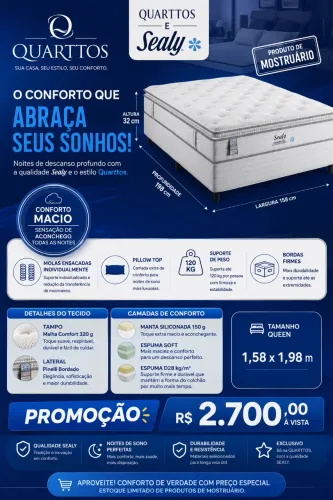 *Conjunto Confort GEL, SEALY QUEEN 1,58x1,98*