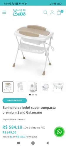 Banheira e trocador de bebê