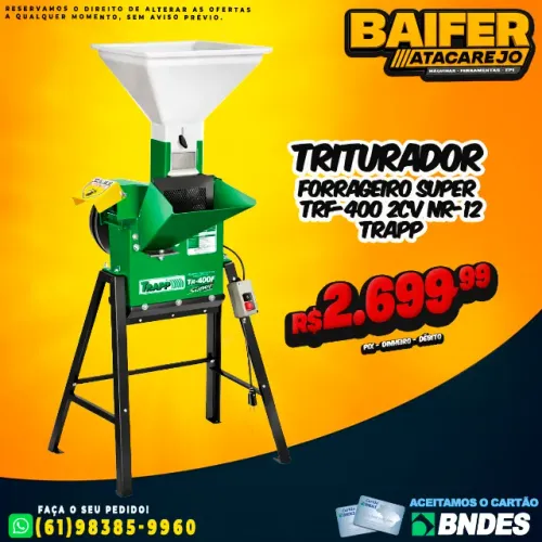 Triturador Forrageiro Super Trf-400 2Cv Nr-12 Trapp