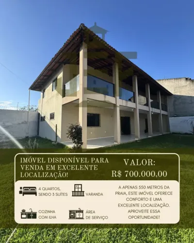 DUPLEX 4 QUARTOS, SENDO 3 SUITES A 550M DA PRAIA - PARACURU - CE
