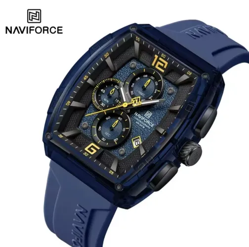 Relógio Masculino NAVIFORCE 6101 à Prova D'água Pulseira em Silicone _ 2 Cores