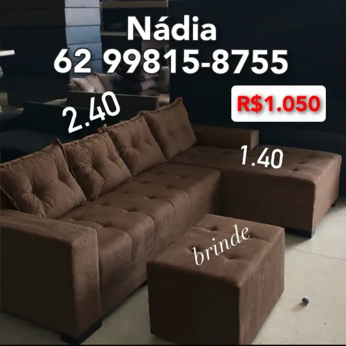 SOFÁ MARROM COM CHAISE ___@×@ ????