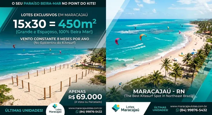 450 m2 beira mar no point do kite surf em Maracajau