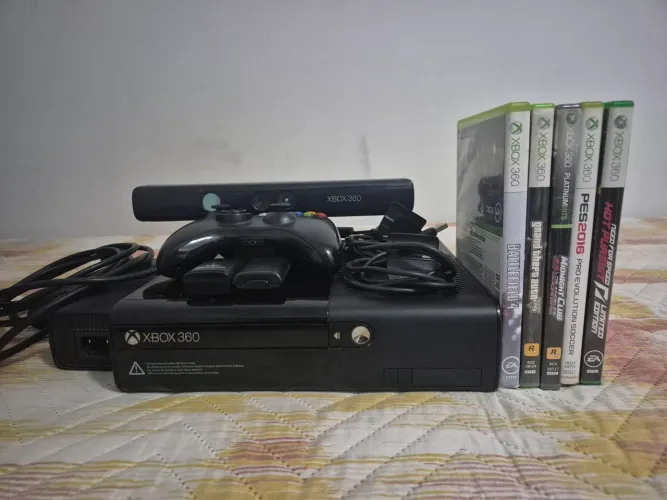 Xbox 360 + 5 jogos originais + kinect