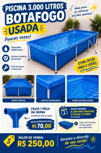 Piscina Botafogo 3000 litros - USADA