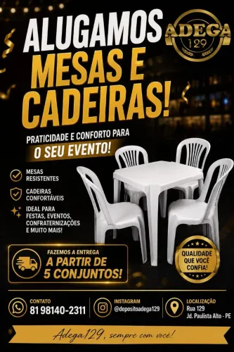 Aluguel mesas e cadeiras