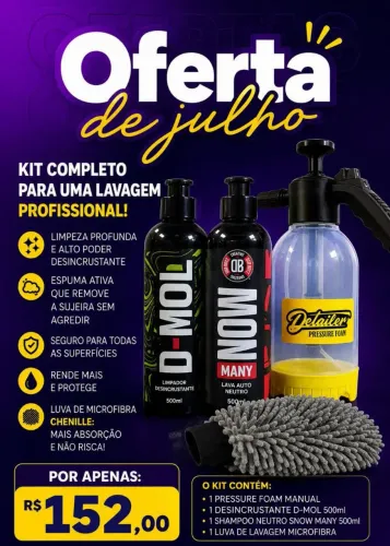 Kit profissional para lavagem automotiva