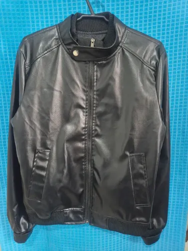 (Jaqueta) masculina de cuero sintético