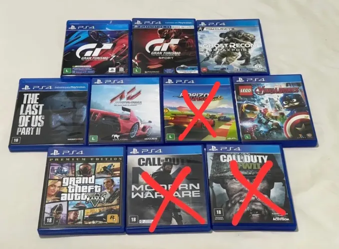 Jogos PS4 - Vários títulos em excelente estado.