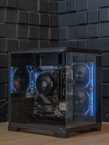PC Gamer Ryzen 5 5600G, 16GB RAM, NVMe 256GB, B450M, Fonte 500W, Gabinete Aquário