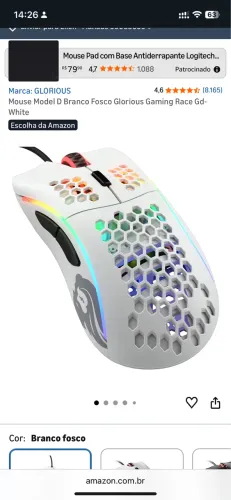 Vendo mouse gamer da marca glorious