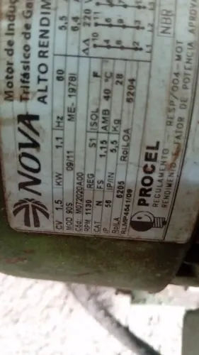 Motor elétrico 1,5 CV 1.130 rpm