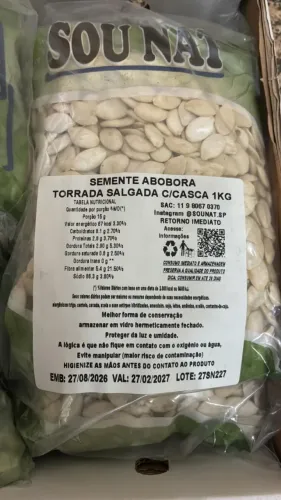 semente de abóbora torrada c/casca/sal