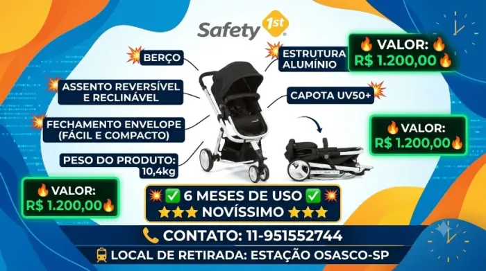 CARRINHO DE BEBE - Travel System Mobi Safety 1st