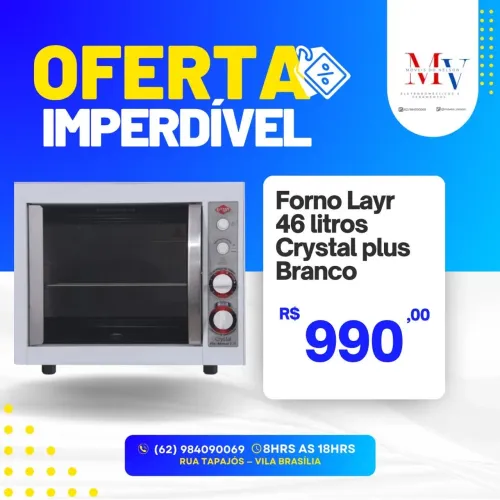 Forno Layr 46 Litros Crystal Plus Branco 