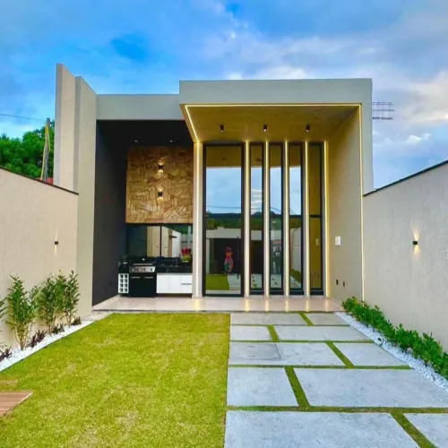 Casa Plana Moderna - Próxima à Av. Edilson Brasil Soares, casa plana em Fortaleza, região 