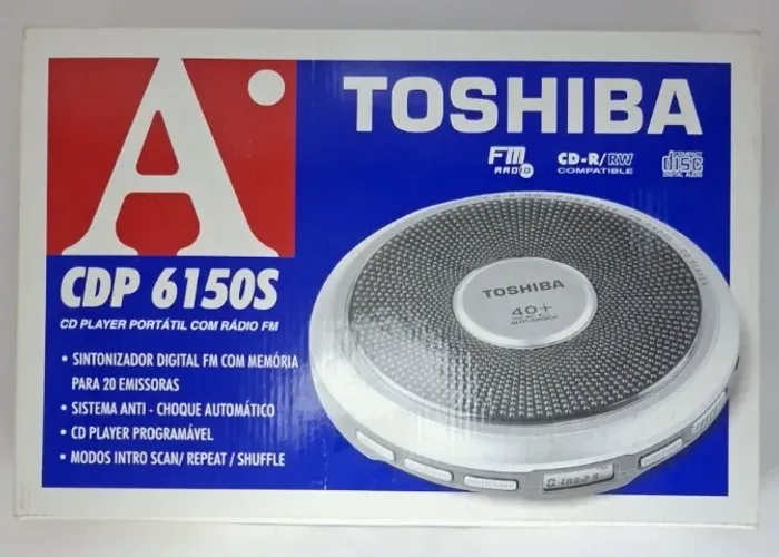 Discman CD Player Portátil Toshiba Novo Nunca Usado. Para colecionadores e entusiastas.