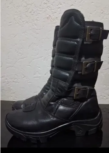 Bota de couro, preta braddock tam 37