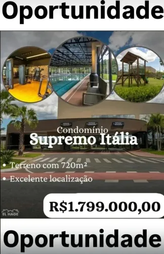 Lote condominio supremo italia 720mts plano